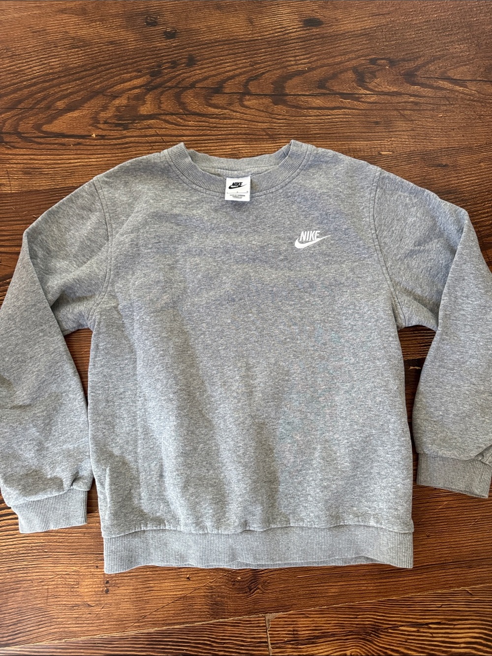 Nike Gray Crewneck Sweatshirt with White Logo youth large